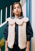 Zippy Girl Maxi Collar Sherpa Gilet, Beige image