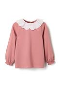 Zippy Girl Large Collar Long Sleeve Top, Pink image