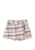 Zippy Girl Check Print Skort, White Multi image