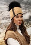 Willi Zoti Handmade Embellished Pom Pom Hat, Beige image