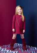 A Dee Mini Girl Alyssa Long Sleeve Dress, Wine image