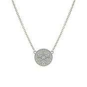 Absolute Pave Disc North Star Pendant Necklace, Silver