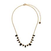 Absolute Onyx CZ Cluster Necklace, Gold