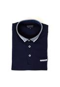 Advise Contrast Micro Print Polo Shirt, Navy image