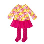 Agatha Ruiz De La Prada Girl Floral Dress and Tights Set, Pink