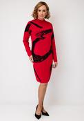 Alison Sheri Printed Knit Dress, Red image