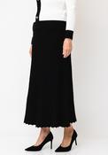 Alison Sheri Pleated Knit Midi Skirt, Black image