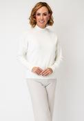 Alison Sheri Button Detail High Neck Jumper, White image