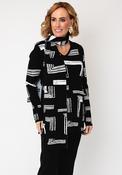 Alison Sheri Abstract Print Knitted Top, Black and White image