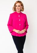 Alison Sheri Round Neckline with Button Up Front Cardigan, Pink image