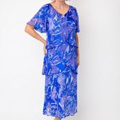Allison Abstract Print Layered Dress, Blue