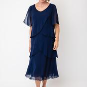 Allison Chiffon Tiered Frill Midi Dress, Navy image