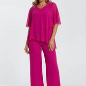 Allison Chiffon Two-Piece Co-Ord, Fuchsia