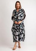 Alquema One Size Printed Chiffon Dress &amp; Jacket, Silver Sand image