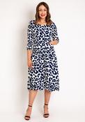 Alquema Smash Pocket Crinkle Print Midi Dress, Indigo Leopard image