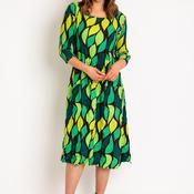 Alquema Smash Pocket Crinkle Print Midi Dress, Jungle