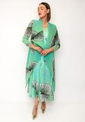 Alquema One Size Printed Chiffon Dress &amp; Jacket, Green image