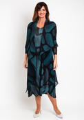 Alquema Long Estrella Dress &amp; Coat Set, Green Tucson image