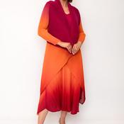 Alquema One Size Ombre Chiffon Dress &amp; Jacket, Pink and Orange