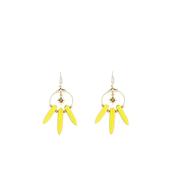 Angela D’Arcy Yellow Spike Hook Earrings, Gold