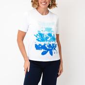 Anonymous Fade Print with Rhinestone Detail T-Shirt, White Multi