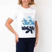 Anonymous Fade Print with Rhinestone Detail T-Shirt, White Multi