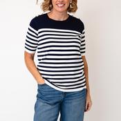 Anonymous Stripe Knit Top, Navy