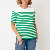 Anonymous Stripe Knit Top, Green
