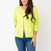 Anonymous Knitted with Button Detail Cardigan, Green
