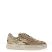 Another Trend Leather Metallic Trainers, Gold