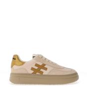 Another Trend Leather Reptile Print Trainers, Natural