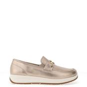 Ara Osaka Pebble Wide Fit Metallic Leather Slip On Loafers, Gold image