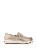 Ara Osaka Pebble Wide Fit Metallic Leather Slip On Loafers, Gold image