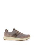Ara Osaka Wide Fit Leather Panelled Spot Print Trainers, Taupe image