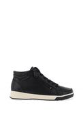 Ara Wide Fit Pebbled Leather Hi Top Trainers, Black image