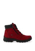 Ara Pebble Wide Fit Fleece Trim Lace Up Boots, Red image