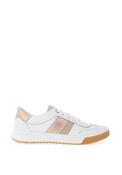 Ara Pebble Wide Fit Shimmering Suede Leather Trainers, White image