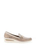 Ara Wide Fit Zurich Shimmering Leather Slip On Loafer Style Shoes, Cream image