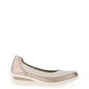 Ara Zurich Pebble Wide Fit Slip On Comfort Shoes, Cream &amp; Gold image
