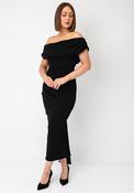 Atom Label Mercury One-Shoulder Midi Dress, Black image