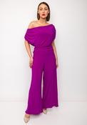 Atom Label Carbon Off The Shoulder Jumpsuit, Magneta Pink image