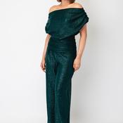Atom Label Carbon Off The Shoulder Jumpsuit, Dark Green image