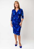 Avalon Printed Mesh Pencil Dress, Blue image