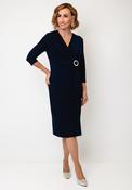 Avalon Textured Wrap Buckle Dress, Navy image