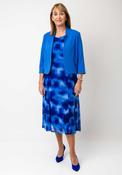 Avalon Printed Mesh Dress and Bolero Jacket, Blue image