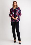 Avalon Navy Abstract Diamond Print Jacket and Top Twinset, Navy Multi image