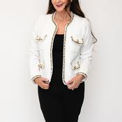 Avalon Woven Trim Nautical Jacket, Off White
