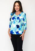Avalon Watercolour Print Top, Blue