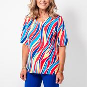 Avalon Abstract Print Short Sleeve Top, Multicoloured