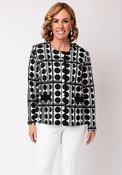 Avalon Geometric Print Top and Jacket Twinset, Black and White image